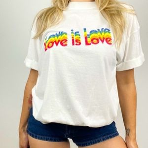 Girl Dangerous "Love is Love" Boyfriend Tshirt White Small